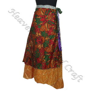 New Girl Sexy Beachwear Falda larga de seda Rajasthani Old Saree Long Silk Wrap Indian Printed Magic Wrap Faldas Fabricante - Product Image 4