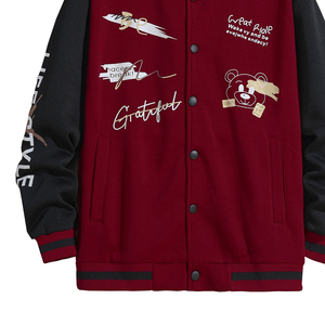 OEM Custom Men's Winter Letter Man School Varsity <b>Jacket</b> College Baseball Embroidery Patches <b>Patchwork</b> Varsity <b>Jacket</b> - Product Image 4