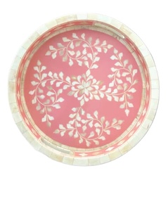 Plateau de service de luxe en incrustation d'os fabriqué à la main Design arabe artistique pour les tables à manger à la maison, les occasions spéciales et les cadeaux de fête - Product Image 2