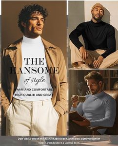 T-shirt à manches longues pour homme, style décontracté, couleur personnalisée, 100% coton, séchage rapide et respirant, col haut, design léger - Product Image 3