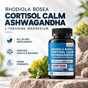 Capsules de Rhodiola Rosea et Ashwagandha à Marque Blanche OEM avec L-Théanine et Magnésium – Complément Herbal Apaisant et Anti-Stress - Product Image 3