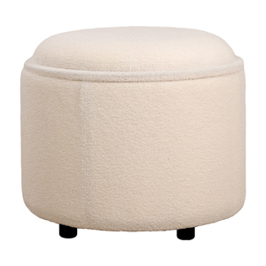 Otomana Redonda con Almacenamiento, Taburete con Almacenamiento, Taburete Infantil con Almacenamiento, Asiento Infantil Multifuncional, Taburete para Guardar Juguetes - Product Image 1