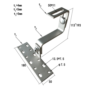 Sistema de Montaje de Ganchos Ajustables de Acero Inoxidable para Techos, para Instalación Solar Fotovoltaica, Venta al Por Mayor - Product Image 1