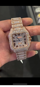 Reloj de Lujo de Acero Inoxidable con Diamantes de Moissanita VVS de Alta Calidad, Estilo Antiguo, para Negocios, Fiestas, Unisex, Caja Cuadrada de 41 mm - Product Image 2