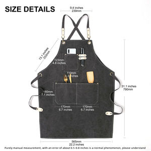 Tablier de service en toile de coton lavable personnalisé tablier de chef de cuisine pour ateliers jardinage vente de gros - Product Image 6