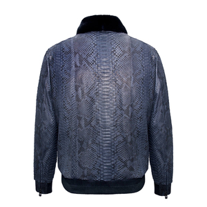 Vrai cuir texturé reptile pour vêtements unisexes d'hiver en toile écologique imperméable de haute qualité style bombardier - Product Image 6