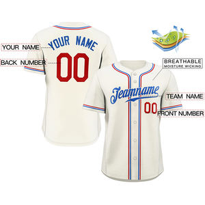 Jersey de béisbol unisex, venta al por mayor, color bloqueado, sublimado, personalizable, logotipo, nombre, botón, transpirable, absorbe la humedad, talla grande - Product Image 2