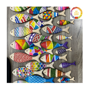 เครื่องประดับปลาทำด้วยมือแบบชนบทสำหรับบ้านชายหาดการตกแต่งภายในบ้านสไตล์ชายฝั่งสวนระเบียงหรือของตกแต่งทางทะเล - Product Image 1