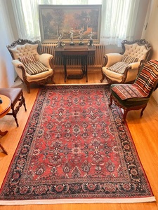 Alto antiguo 8x10 hecho a mano Rojo Negro Oushak oración corredor sala de estar Alfombra conjunto con patrón abstracto alfombras de suelo para el hogar - Product Image 6