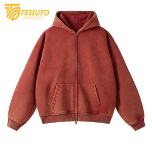 <b>Red</b> Acid Wash <b>Hoodie</b> for Men Original Cotton Anti Shrink Breathable Acid Wash <b>Hoodie</b> Casualwear Acid Wash <b>Zipper</b> <b>Hoodie</b> - Product Image 1