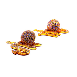 Pendientes de topacio blanco Zodiaco Escorpio Plata de Ley 925 pendientes de piedras preciosas chapadas en oro precioso - Product Image 4