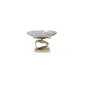 Belle base en métal robuste plaqué or de créateur élégant avec pièce maîtresse de table de bol de forme ronde et fournitures de bol de décoration - Product Image 1
