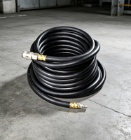 Tuyau d'air et d'eau industriel en caoutchouc lisse 10-11mm, 20 bars 300 PSI, renforcé par corde, 50/100m - Vente chaude