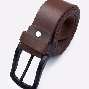 เข็มขัดหนังวัวแท้คุณภาพสูงสำหรับผู้ชาย ยี่ห้อ OEM ขายดี พร้อมหัวเข็มขัดอัตโนมัติโลหะผสม ราคาส่งถูก - Product Image 1