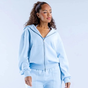 Sweat à capuche oversize pour femmes de haute qualité, 100% coton molletonné, uni, vierge, pour le sport, le streetwear, style automne-hiver - Product Image 6