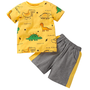 Conjunto de Ropa para Bebé Niño de Verano, Manga Corta, Parte Superior e Inferior, Algodón Orgánico Suave de la Mejor Calidad, Diseño de Dibujos Animados, Precio al por Mayor - Product Image 4