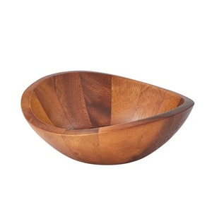 Bol en bois élégant poli fait main conçu pour le service de salade de table à manger et la décoration de cuisine - Product Image 1