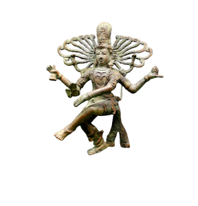 Statue de Shiva Natraja dansant en laiton vieilli, best-seller de Rudra Gems, sculpture religieuse, décoration d'intérieur bouddhiste, personnalisable - Product Image 2