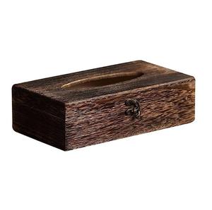 Caja de pañuelos de madera Soporte de pañuelos faciales de madera con detalles tallados a mano para sala de estar o dormitorio - Product Image 3