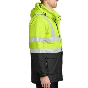 Chaqueta DE TRABAJO reflectante de alta visibilidad personalizada para la construcción chaqueta de seguridad de invierno duradera con impresión de logotipo a prueba de agua - Product Image 3