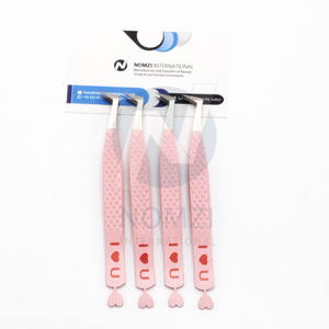 Pinzas para pestañas de acero inoxidable alto con impresión de logotipo personalizado 2024, Punta puntiaguda de instrumento sostenible para espejo de pestañas de volumen - Product Image 5