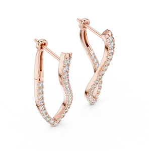 Classic and Trendy Rhodium/<b>Gold</b>-Plated Alloy <b>Hoop</b> Earrings with Round Diamond Geometric Shape for Parties and Gifts - Product Image 1