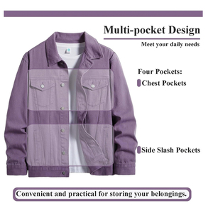 แจ็กเก็ตแฟชั่นวินเทจของผู้ชายเสื้อแจ็คเก็ตวินเทจปักลายสำหรับงานฝีมือขนาดใหญ่ซักได้ออกแบบได้ตามต้องการ - Product Image 3