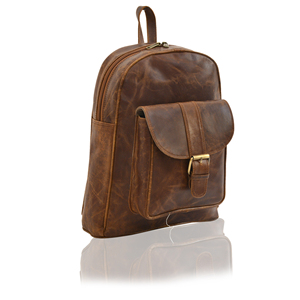 Mochila de cuero de grano completo para hombre y mujer, morral de cuero marrón Estilo Vintage Unisex - Product Image 5