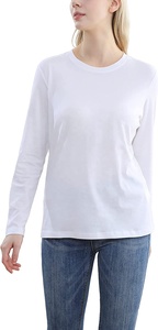 100% algodón Mujer Camiseta de manga larga 100% algodón 150GSM OEM FÁBRICA DE Bangladesh señora Camiseta de manga larga - Product Image 2