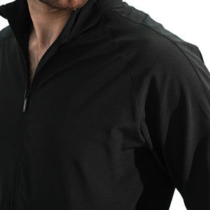 100% coton matériel à manches longues fermeture à glissière sérigraphié couleur noire survêtements pour hommes survêtements lourds personnalisés - Product Image 3