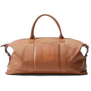 Unisex MIMD 3645 Weekender <b>Duffle</b> <b>Bag</b> Women's Fashionable Genuine <b>Leather</b> Zippered <b>Bag</b> with Belt Pattern - Product Image 2