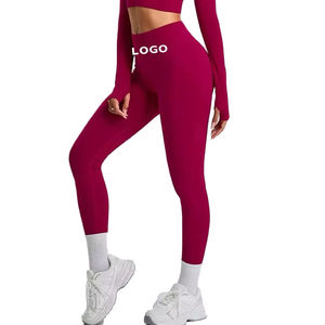 Pantalon de yoga taille haute pour femme Nude Tight Colorblock Leggings à séchage rapide pour les sports de plein air et le fitness en cours d'exécution motif solide - Product Image 4