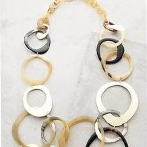 Buffalo Horn Pendant Necklace Women Natural Color Horn Crescent Choker Necklaces <b>Jewellery</b> from India - Product Image 1