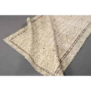 Alfombra Turca Vintage de 5.1x8.6 pies, Alfombra Marroquí Blanca - Product Image 4