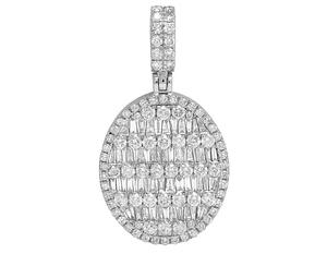 Diseño atractivo de calidad superior VVS Clarity Moissanite Round Baguette Diamond en colgante de diamante de plata esterlina para él y ella - Product Image 1