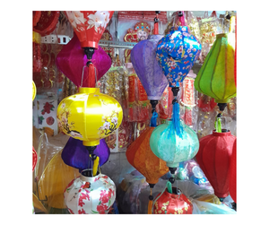 Linterna de bambú de seda Hoi An hecha a mano de primera calidad, linterna LED para exteriores, venta al por mayor, linterna de bambú de seda Hoi An vietnamita, gran oferta 2025 - Product Image 1