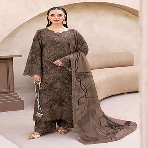 Trajes de estilo pakistaní de tela de seda kameez shalwar para mujer, de diseñador famoso. - Product Image 1