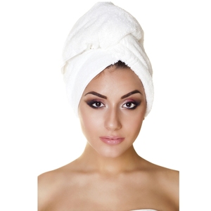 Qualité assurée multicolore séchage rapide doux luxe Logo personnalisé rectangle 100% coton serviettes d'enveloppement de cheveux durables sans azo pour les femmes - Product Image 1