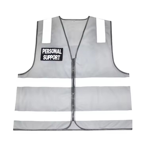 Gilet de sécurité réfléchissant haute visibilité blanc avec fermeture éclair, vêtements de travail pour le soutien personnel - Product Image 3