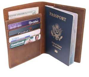 Genuine Leather RFID Blocking Passport <b>Holder</b> with Zipper Closure-Multi-Function Credit <b>Card</b> & Document <b>Wallet</b> - Product Image 1