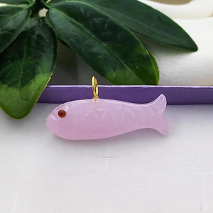 Peridot Quartz 21x11mm Fish Carving Pendant Handmade Fish Carved 5mm Loop Gold Plated 925 Charms Peridot Quartz Charms Suppliers - Product Image 2