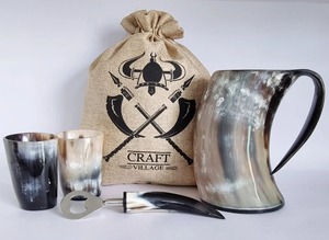 Taza de cuerno de buey de Guerrero, taza de cuerno para beber auténtica, taza de cuerno vikingo de Búfalo, jarra de cerveza rústica para Ale Mead, vino, whisky, café - Product Image 5