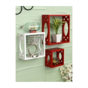 100% estantes de madera flotantes genuinos de 3 niveles, pantalla Vintage rústica, montado en la pared, sala de estar, madera colgante para venta al por mayor - Product Image 1