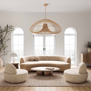 Decorative Woven Rattan Lampshade Wholesale <b>Lighting</b> Fixture Supply Eco-Friendly Natural Bohemian Hanging Lamp <b>Shade</b> - Product Image 4