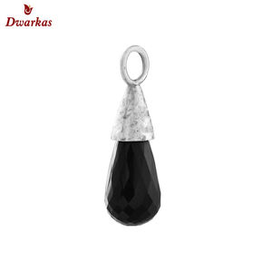 จี้โอนิกซ์สีดำธรรมชาติที่นิยมมากที่สุด925สเตอร์ลิงเงินอัญมณีเสน่ห์เนื้อสัมผัสสำหรับของขวัญ - Product Image 1