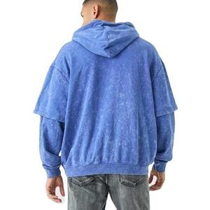 Sweat à capuche décontracté thermique de luxe pour hommes 100% coton avec impression - Product Image 2