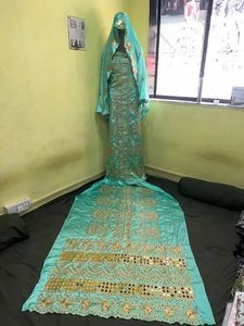 Tela de Georgette Satinada Multicolor Bordada y Tejida, 100% Seda, Transpirable, Peso Medio, 60 GSM, para Vestidos de Novia, Tela Somalí, Gran Venta - Product Image 3