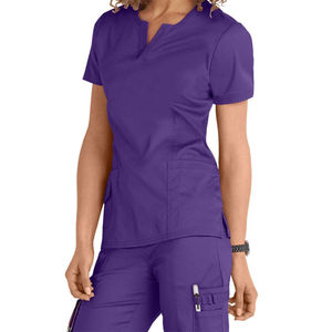 <b>Navy</b> Blue Color New Fashion Design Hospital Uniform Medical Scrub Sets High Quality <b>Top</b> Scrub Suits for <b>Women</b> - Product Image 5