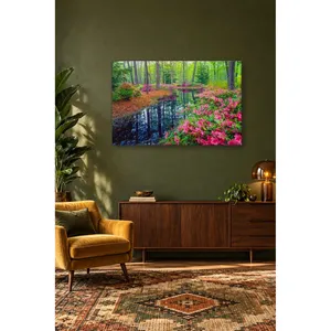 Impression sur toile Fida Pink Azalea Forest Pond - Product Image 2