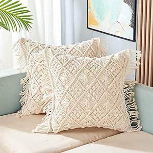 Hot Sale Modern Style Soft <b>Tassel</b> Pillow Case Hand Woven Bohemian Macrame <b>Cushion</b> Cover at Wholesale - Product Image 2